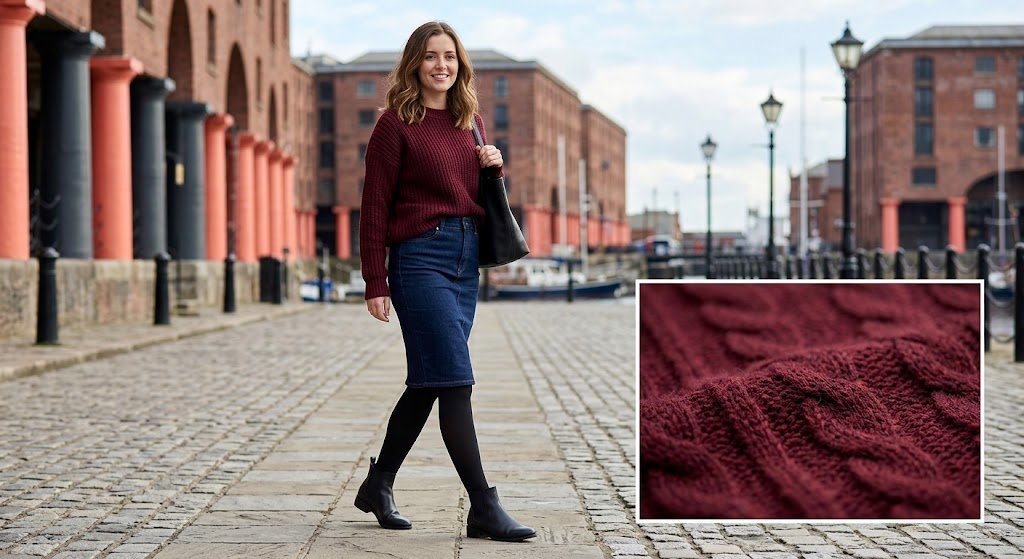 15 Easy Autumn Outfit for Busy Mums 13 Denim Skirt Outfit